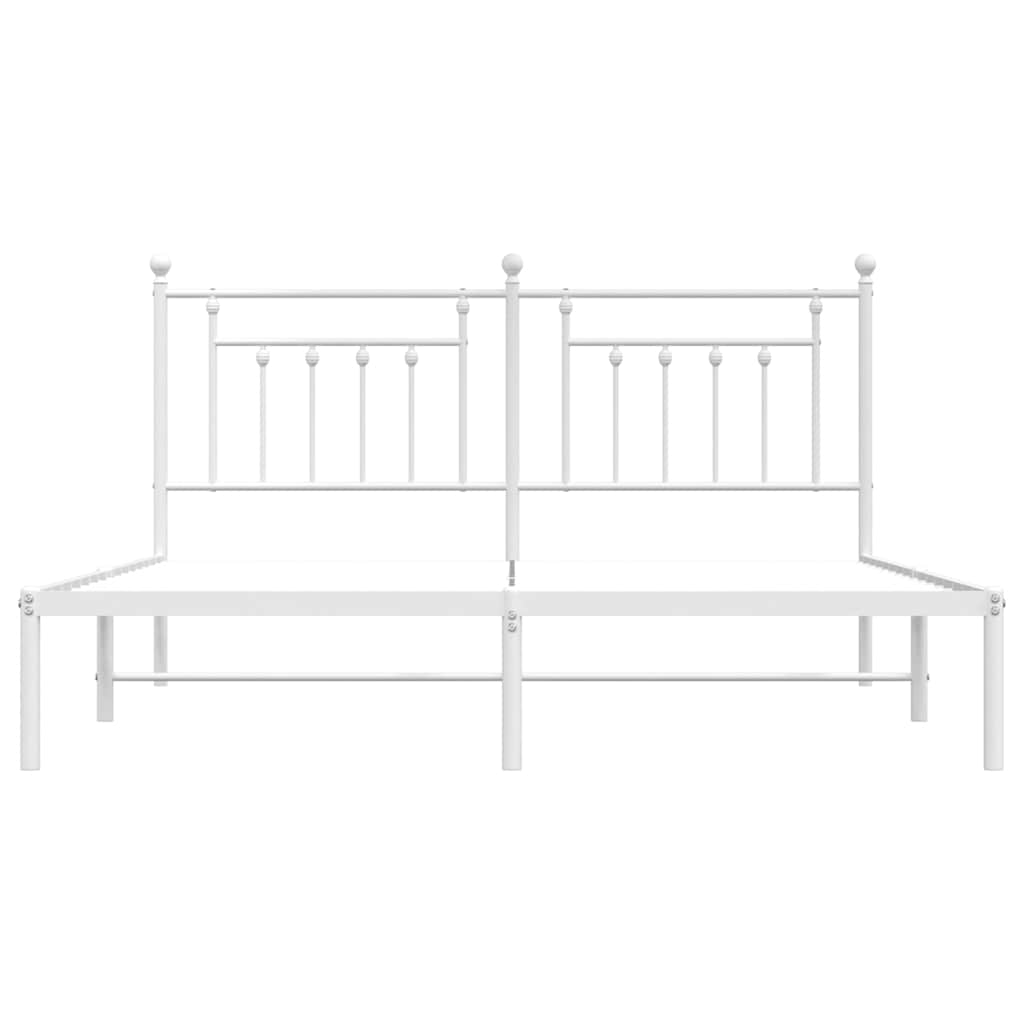 Bed Frame | White | Powder-Coated Steel | Double | Bed Frame