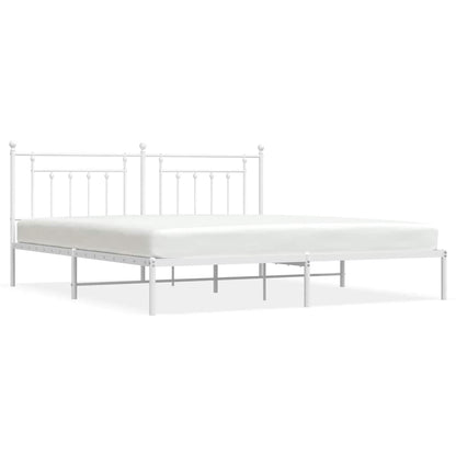 Bed Frame | White | Powder-Coated Steel | 193 x 203 cm | Bed Frame
