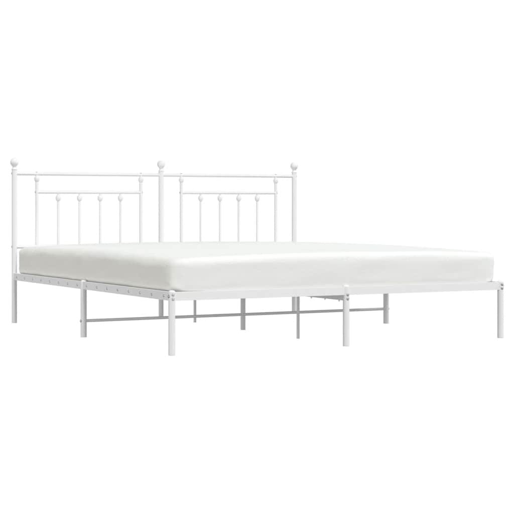 Bed Frame | White | Powder-Coated Steel | 193 x 203 cm | Bed Frame