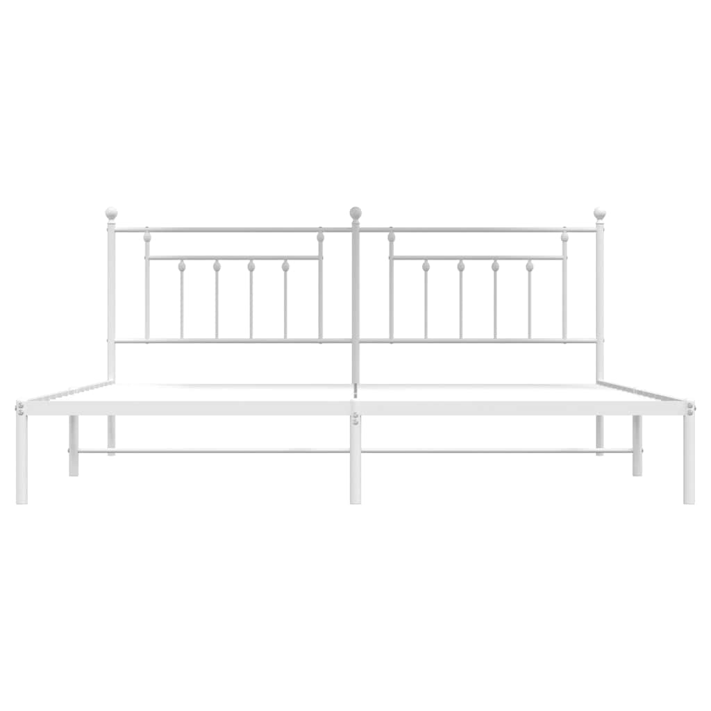 Bed Frame | White | Powder-Coated Steel | 193 x 203 cm | Bed Frame