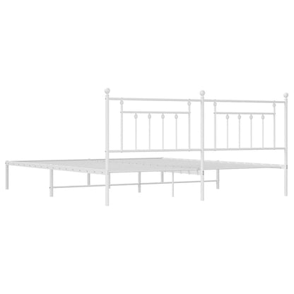 Bed Frame | White | Powder-Coated Steel | 193 x 203 cm | Bed Frame