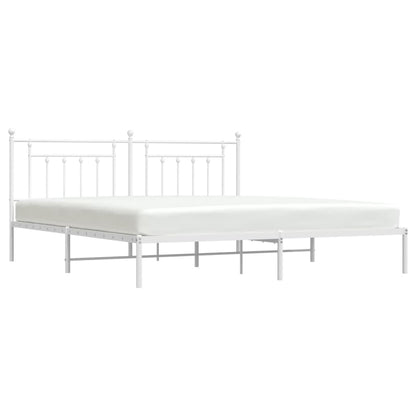 Bed Frame | White | Steel | Double | Bed Frame | Rectangular | Industrial