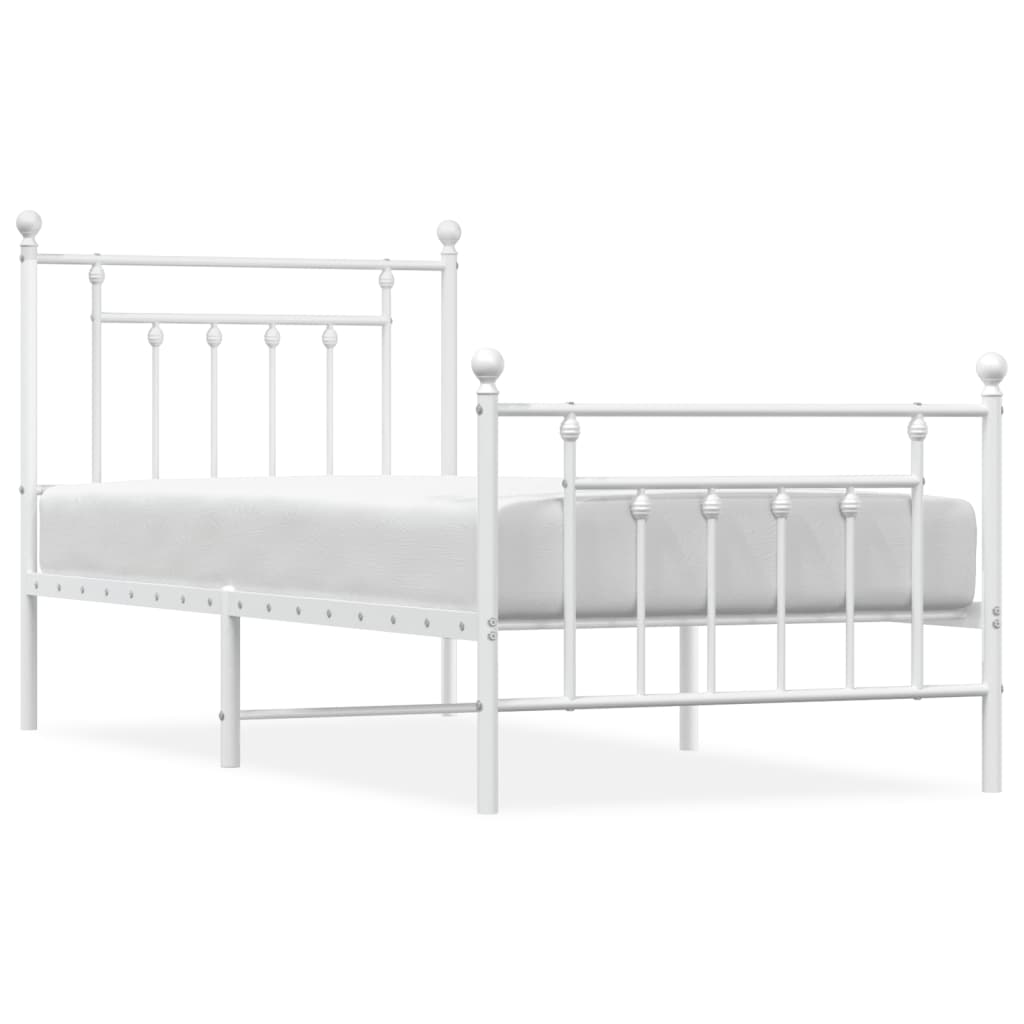 Bed Frame | White | Powder-coated steel | Single |  Durable  | Bed Frame