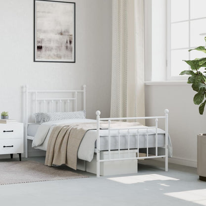 Bed Frame | White | Powder-coated steel | Single |  Durable  | Bed Frame
