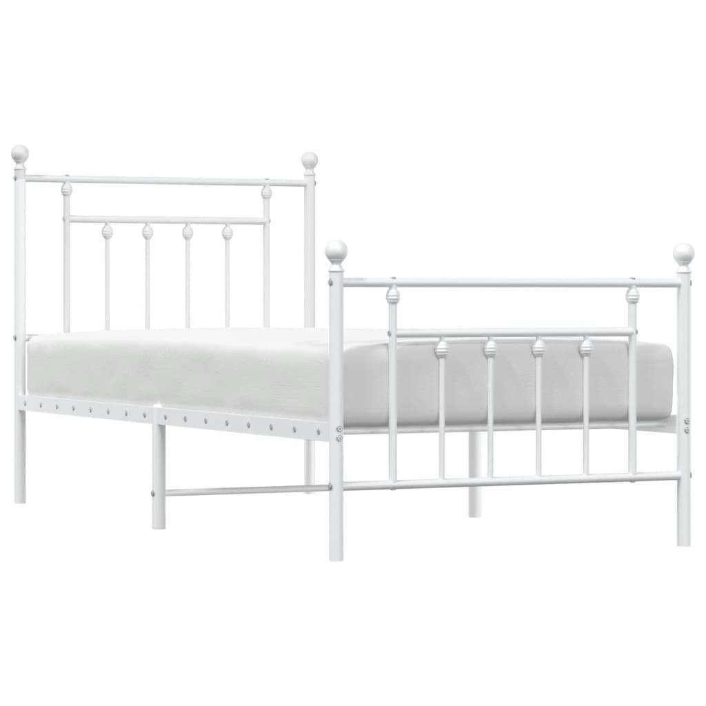 Bed Frame | White | Powder-coated steel | Single |  Durable  | Bed Frame
