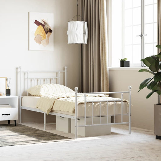 Bed Frame | White | Powder-coated steel | Single |  Durable  | Bed Frame