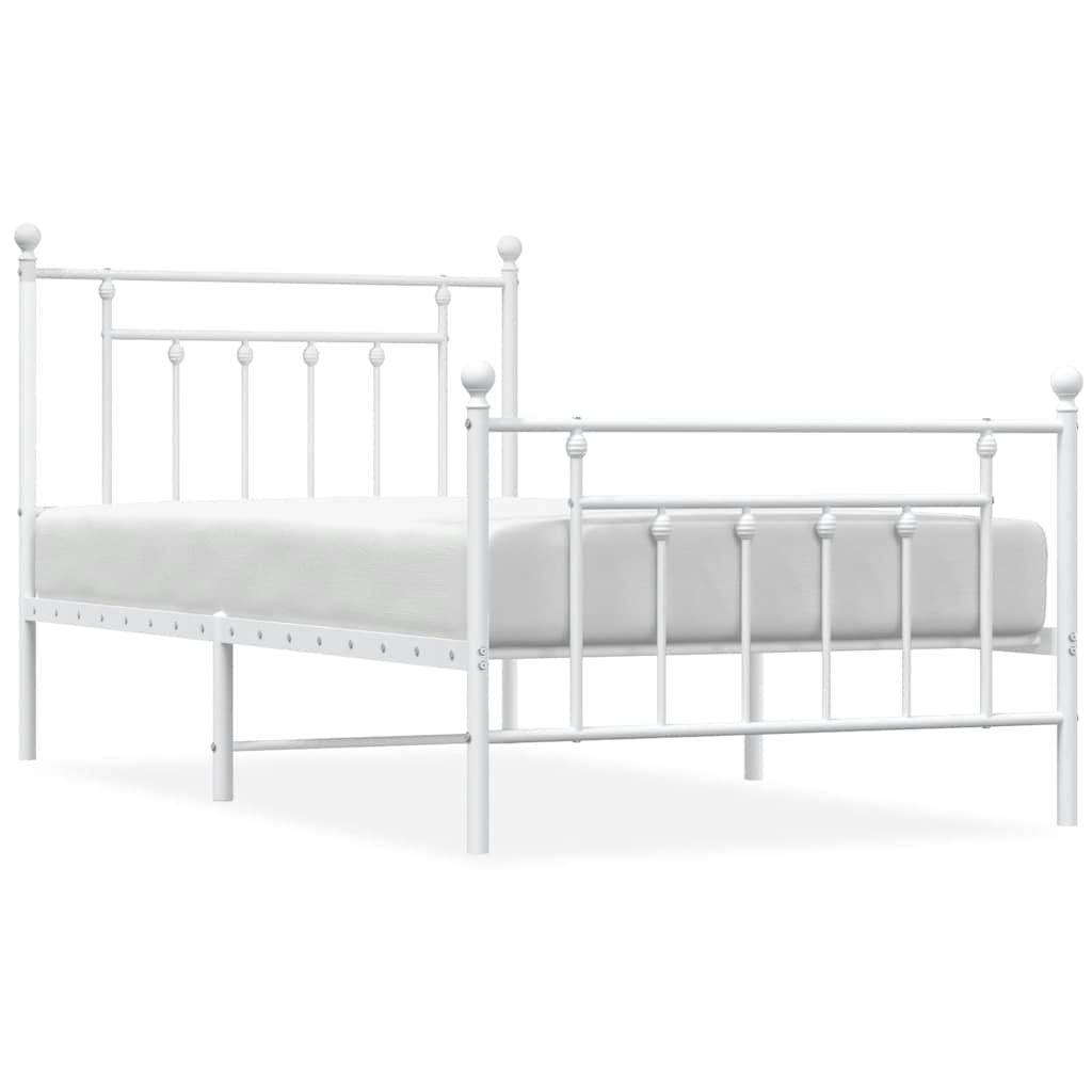 Bed Frame | White | Powder-Coated Steel | Single | Bed Frame
