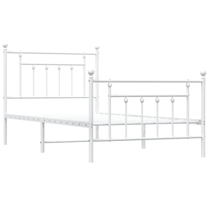 Bed Frame | White | Powder-Coated Steel | Single | Bed Frame
