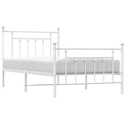 Bed Frame | White | Powder-Coated Steel | Single | Bed Frame