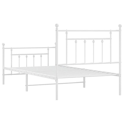 Bed Frame | White | Powder-Coated Steel | Single | Bed Frame