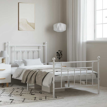 Bed Frame | White | Powder-Coated Steel | Single | Bed Frame