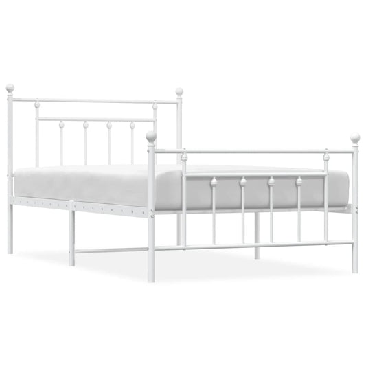 Bed Frame | White | Powder-Coated Steel | Single | Bed Frame