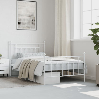 Bed Frame | White | Powder-Coated Steel | Single | Bed Frame