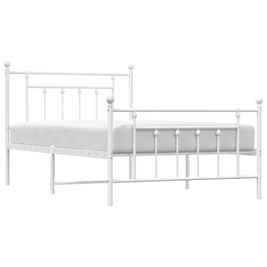Bed Frame | White | Powder-Coated Steel | Single | Bed Frame