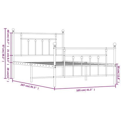Bed Frame | White | Powder-Coated Steel | Single | Bed Frame