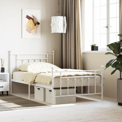 Bed Frame | White | Powder-Coated Steel | Single | Bed Frame