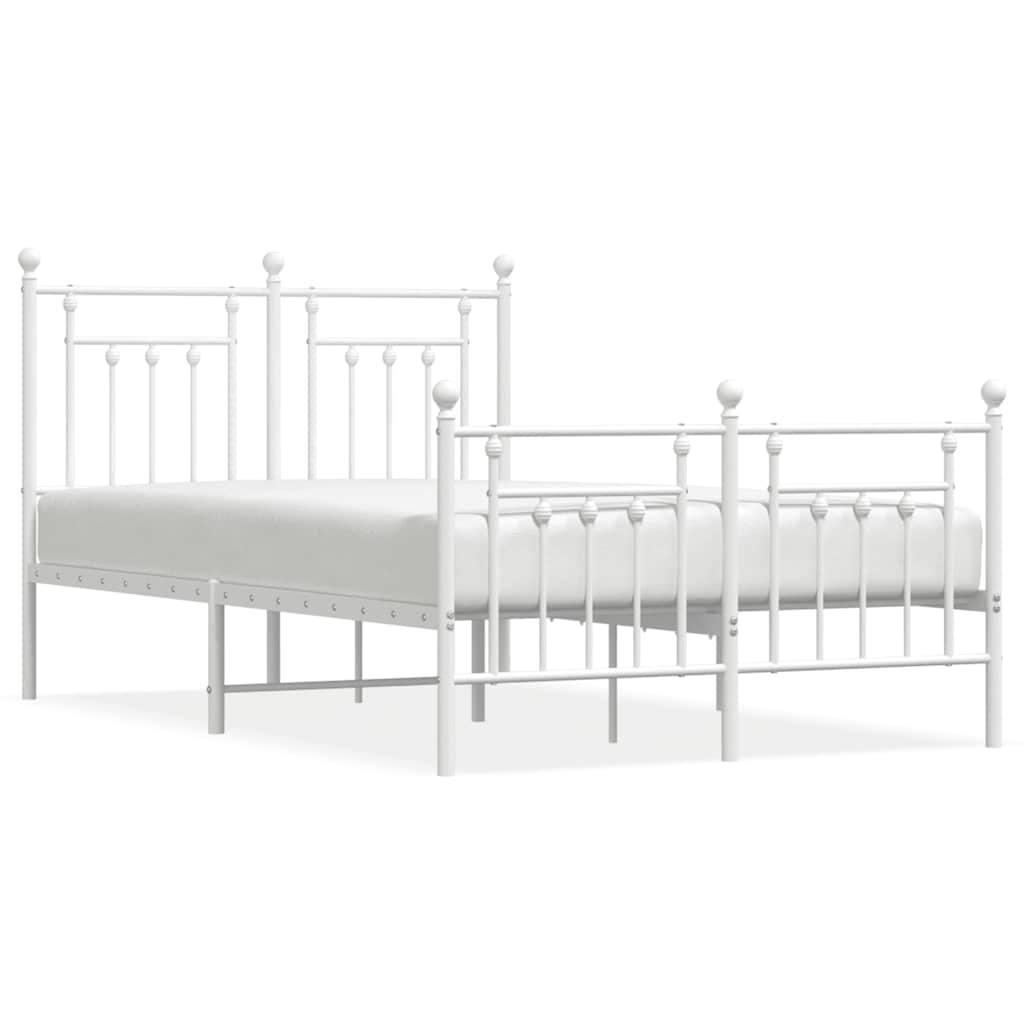 Bed Frame | White | Powder-Coated Steel | Small Double | Bed Frame