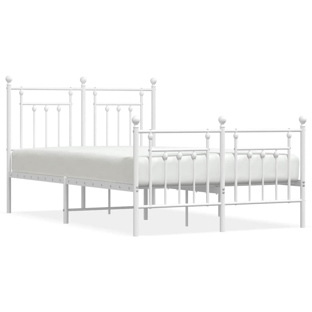 Bed Frame | White | Powder-Coated Steel | 120x200 cm | Bed Frame