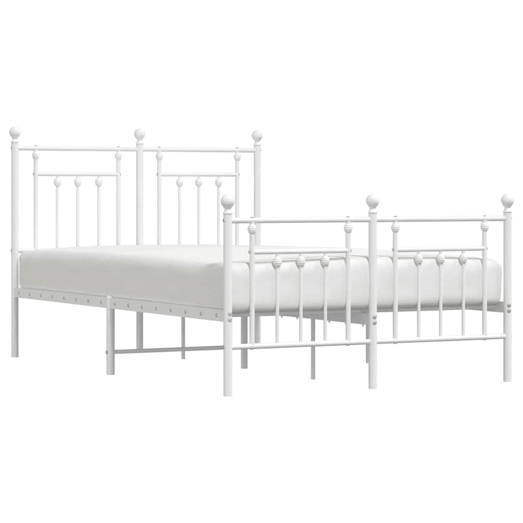 Bed Frame | White | Powder-Coated Steel | 120x200 cm | Bed Frame
