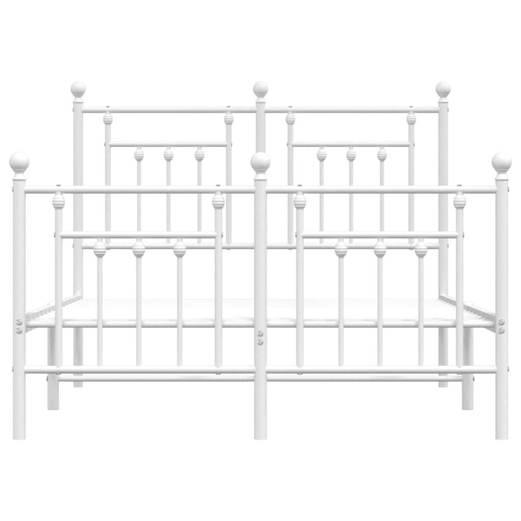 Bed Frame | White | Powder-Coated Steel | 120x200 cm | Bed Frame