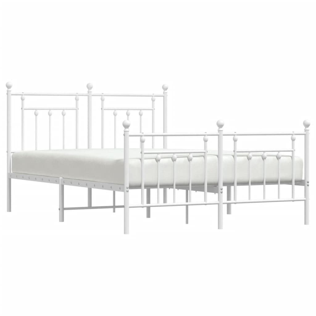Bed Frame | White | Steel | Double | Bed Frame | Rectangular