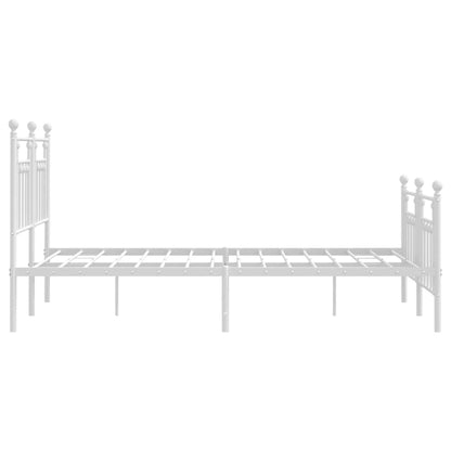 Bed Frame | White | Steel | Double | Bed Frame | Rectangular