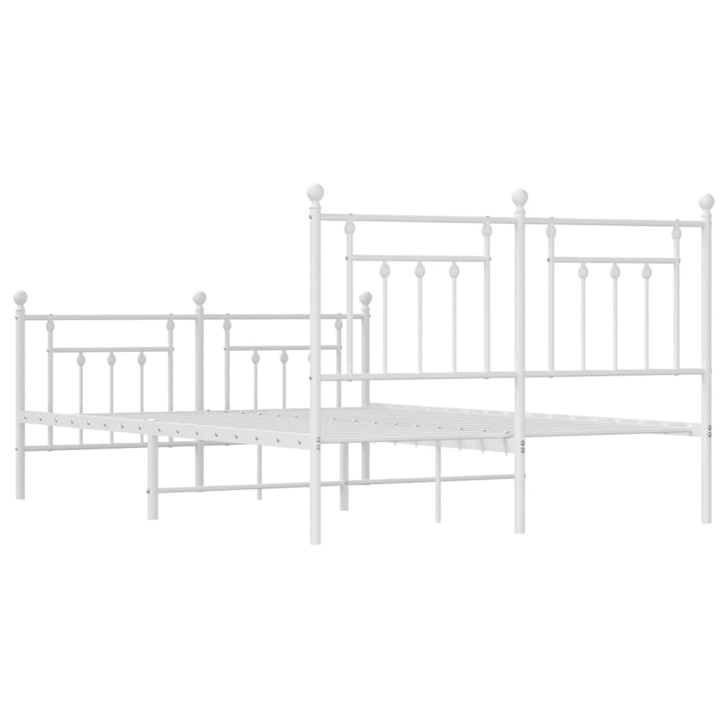 Bed Frame | White | Steel | Double | Bed Frame | Rectangular