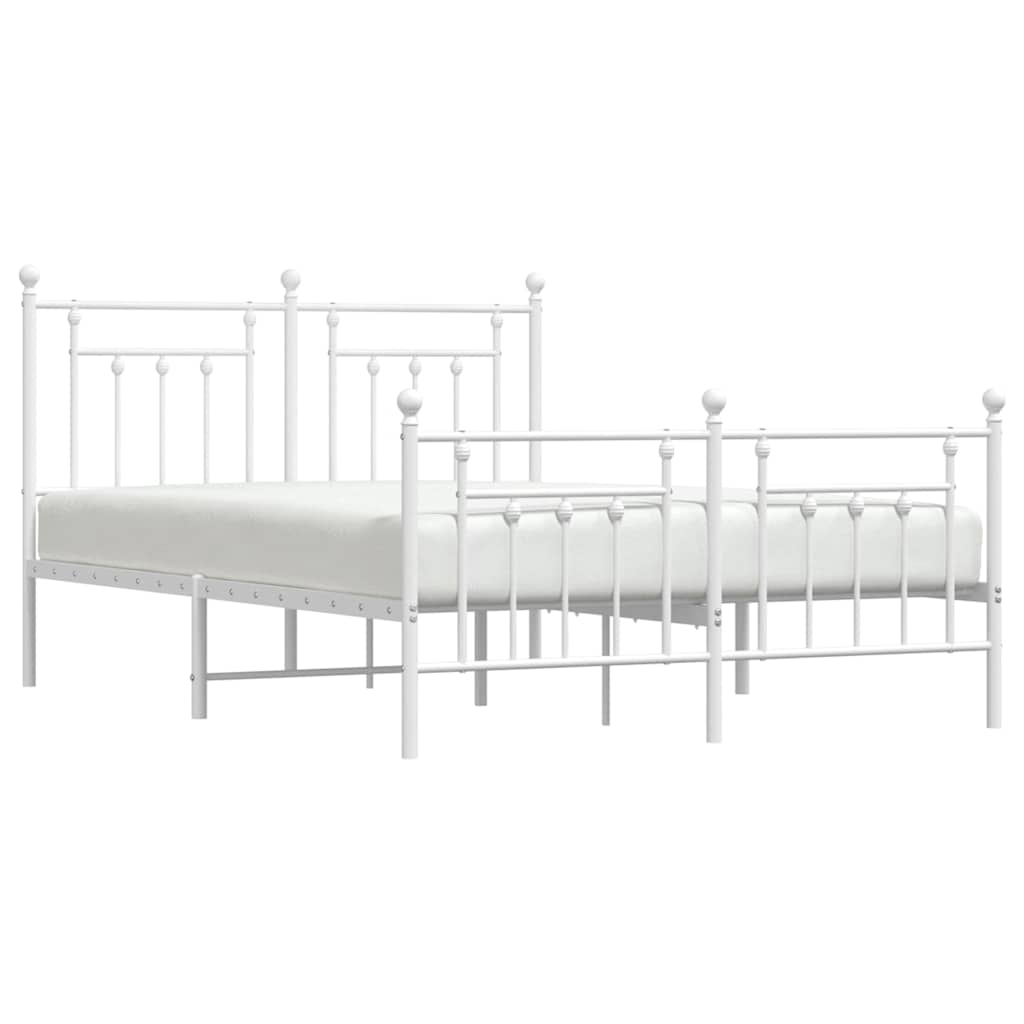 Bed Frame | White | Steel | Double | Durable | Bed Frame | Rectangular