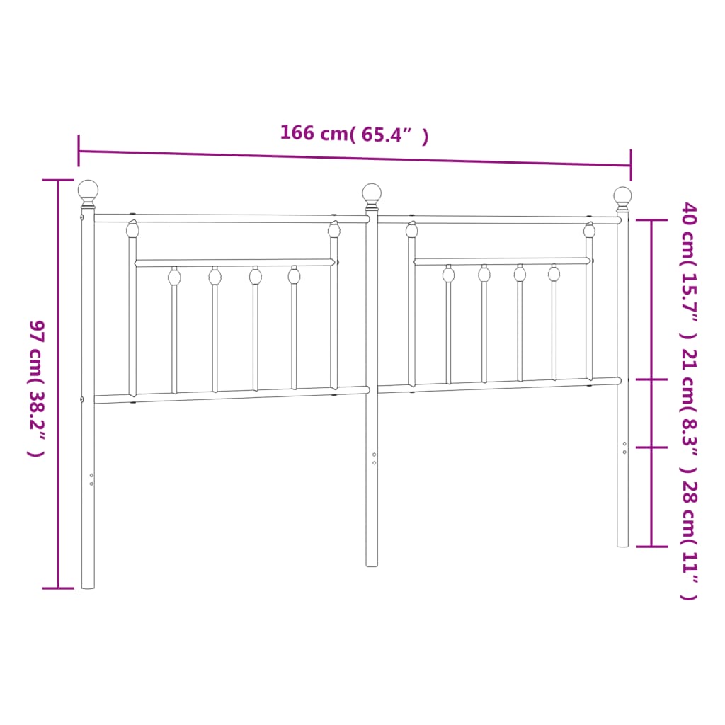 Metal Replace Headboard White 160 cm