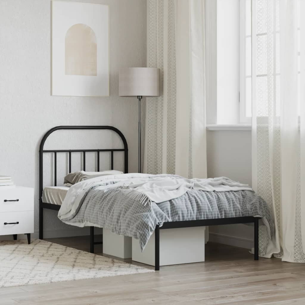 Bed Frame | Black | Powder-coated Steel | Single | Bed Frame