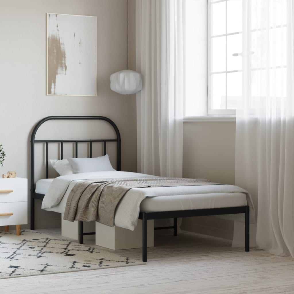 Bed Frame | Black | Powder-coated Steel | Single | Bed Frame