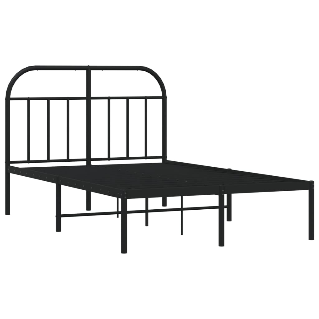 Bed Frame | Black | Powder-Coated Steel | 120 x 200 cm | Durable