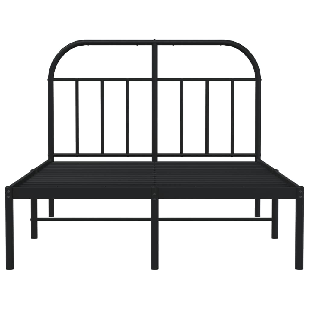 Bed Frame | Black | Powder-Coated Steel | 120 x 200 cm | Durable