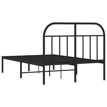 Bed Frame | Black | Powder-Coated Steel | 120 x 200 cm | Durable