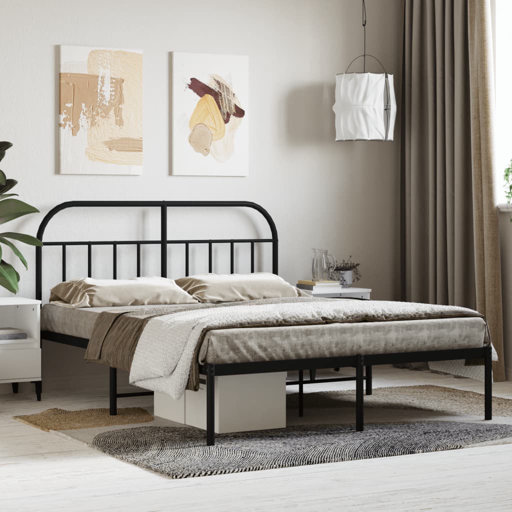 Bed Frame | Black | Powder-coated steel | Double | Bed Frame