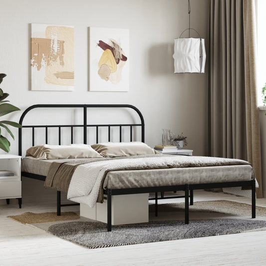 Bed Frame | Black | Powder-Coated Steel | 140 x 200 cm | Bed Frame
