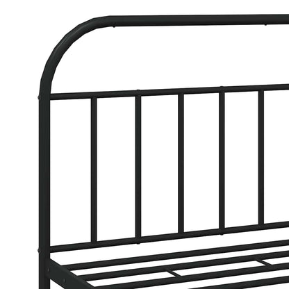Metal Bed Frame without Mattress with Headboard Black 180x200cm