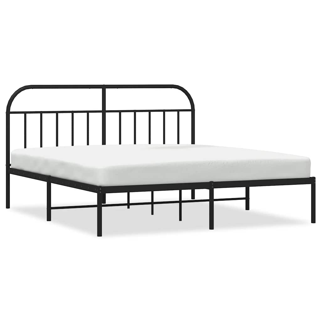 Bed Frame | Black | Powder-Coated Steel | Double | Bed Frame