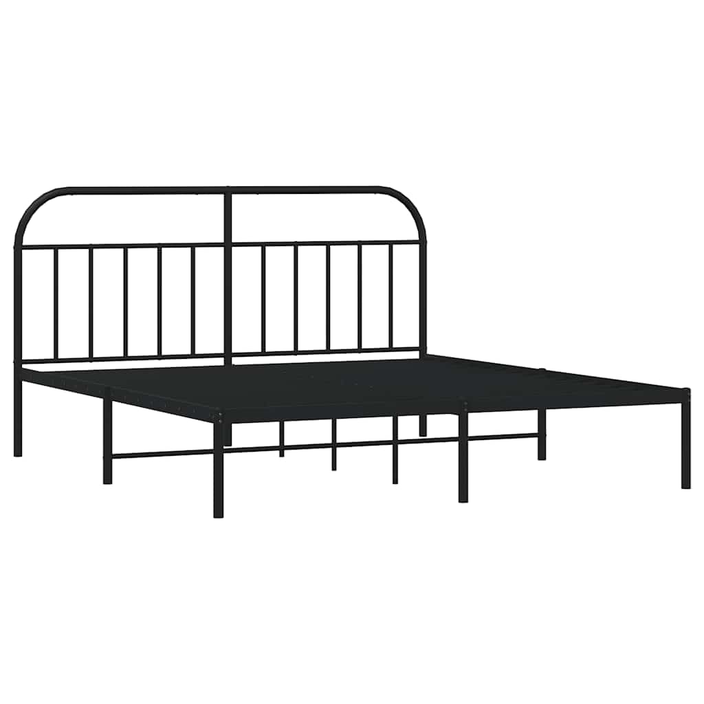 Bed Frame | Black | Powder-Coated Steel | Double | Bed Frame