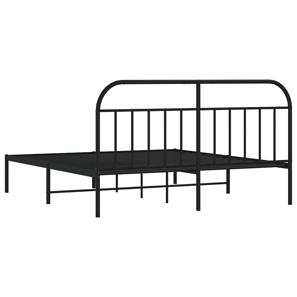 Bed Frame | Black | Powder-Coated Steel | Double | Bed Frame