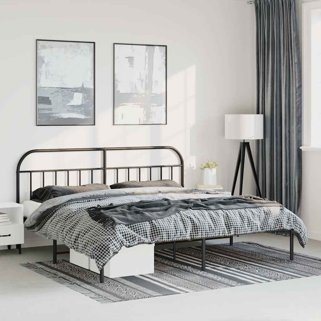 Bed Frame | Black | Powder-Coated Steel | Double | Bed Frame