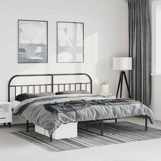 Bed Frame | Black | Powder-Coated Steel | Double | Bed Frame