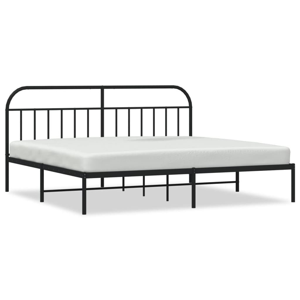 Bed Frame | Black | Powder-Coated Steel | 200x200cm | Bed Frame