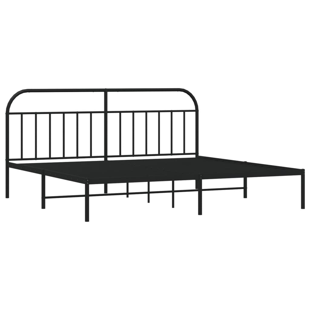 Bed Frame | Black | Powder-Coated Steel | 200x200cm | Bed Frame