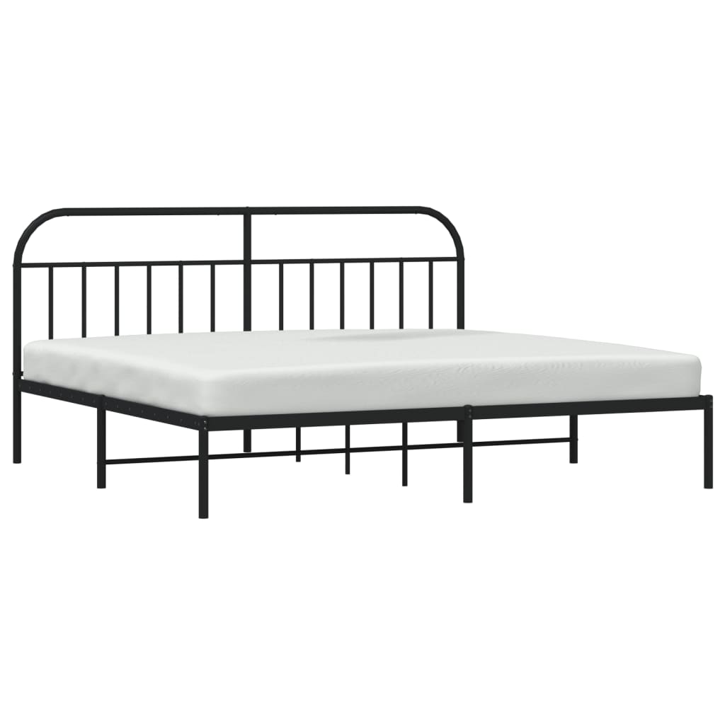Bed Frame | Black | Powder-Coated Steel | 200x200cm | Bed Frame