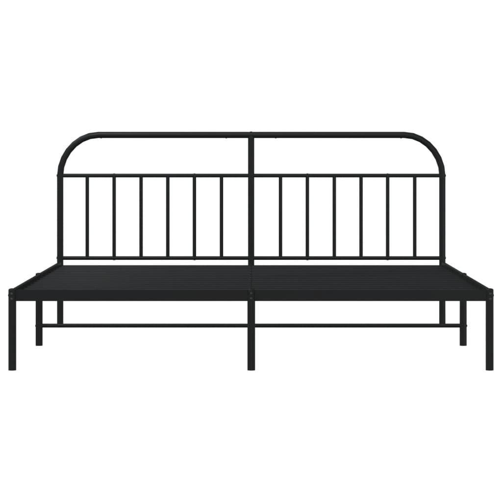 Bed Frame | Black | Powder-Coated Steel | 200x200cm | Bed Frame