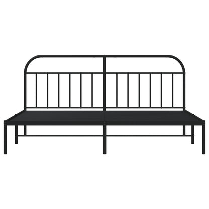 Bed Frame | Black | Powder-Coated Steel | 200x200cm | Bed Frame