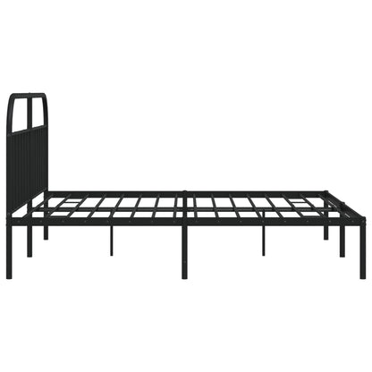 Bed Frame | Black | Powder-Coated Steel | 200x200cm | Bed Frame