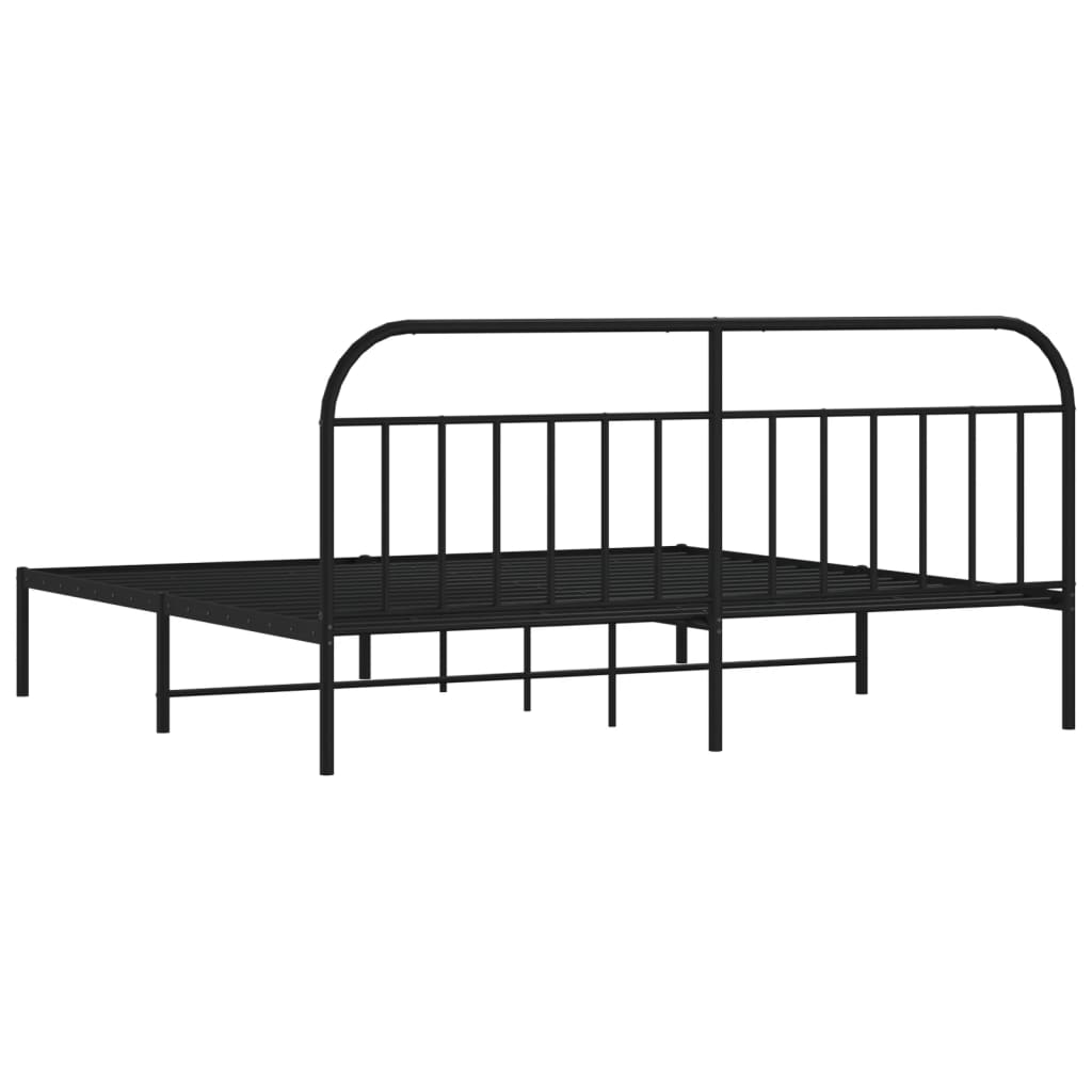 Bed Frame | Black | Powder-Coated Steel | 200x200cm | Bed Frame