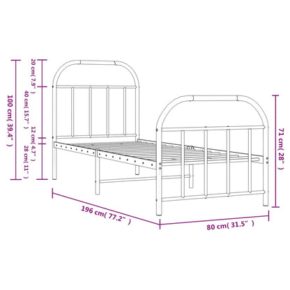 Bed Frame | Black | Powder-coated Steel | Small Single | Bed Frame